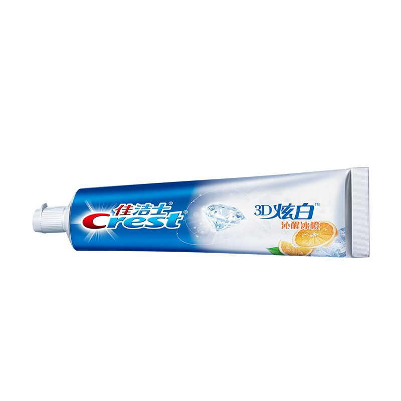 佳洁士牙膏3d炫白锁白牙膏沁醒冰橙120g清新口气含氟防蛀护龈去黄牙垢
