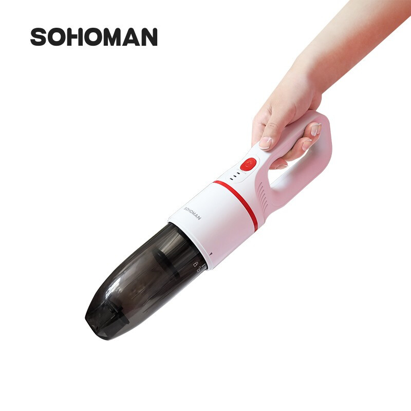 索哈曼(SOHOMAN) X1 家用车载两用全能型手持便携无线吸尘器大吸力大容量大功率轻盈便携 X1 白色
