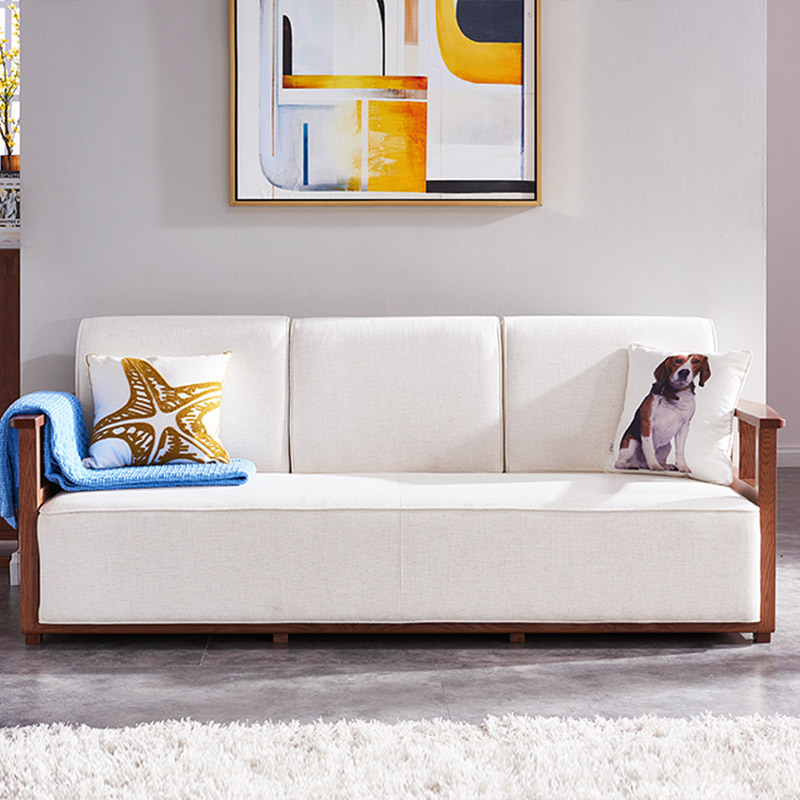 光明家具沙发简约现代实木沙发家用客厅轻奢沙发组合8283802p视频