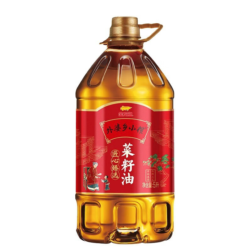 金龙鱼外婆乡小榨匠心甄选菜籽油5L/桶