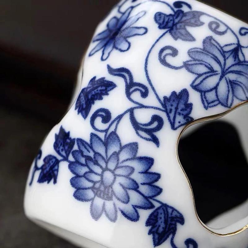 青花瓷盖置景德镇青花瓷茶壶盖碗盖子配件白瓷盖置陶瓷壶盖托茶具垫