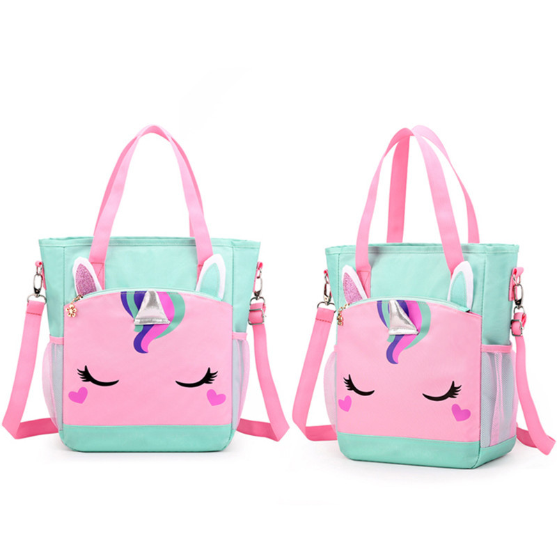 喻娄儿童书包小学生补习袋手提袋书袋男女童补课包斜跨包防水帆布包