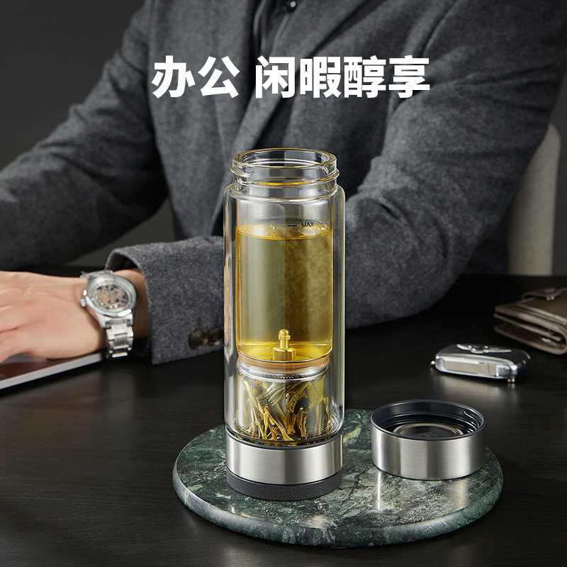 苏泊尔水杯双层玻璃泡茶杯家用办公室车载大容量玻璃杯KC36JH10高清大图