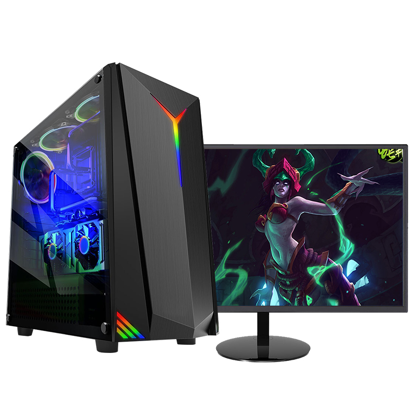 世纪之星 i7级六核至强E5 2620/GTX1050 4G独显/8GB内存/256GB固态 家用游戏电脑 组装机 台式机 组装电脑 台式电脑 电脑主机吃鸡+19英寸平面全套
