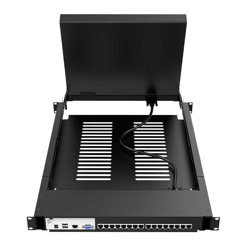 迈拓维矩MT-1716MS 带17寸LED显示屏数字高密KVM切换器主机16进1出RJ45网口50米本地延长100米高清大图