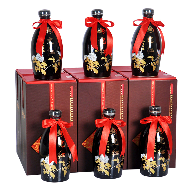 女儿红黄酒牡丹十二年陈酿500ml*6瓶装整箱