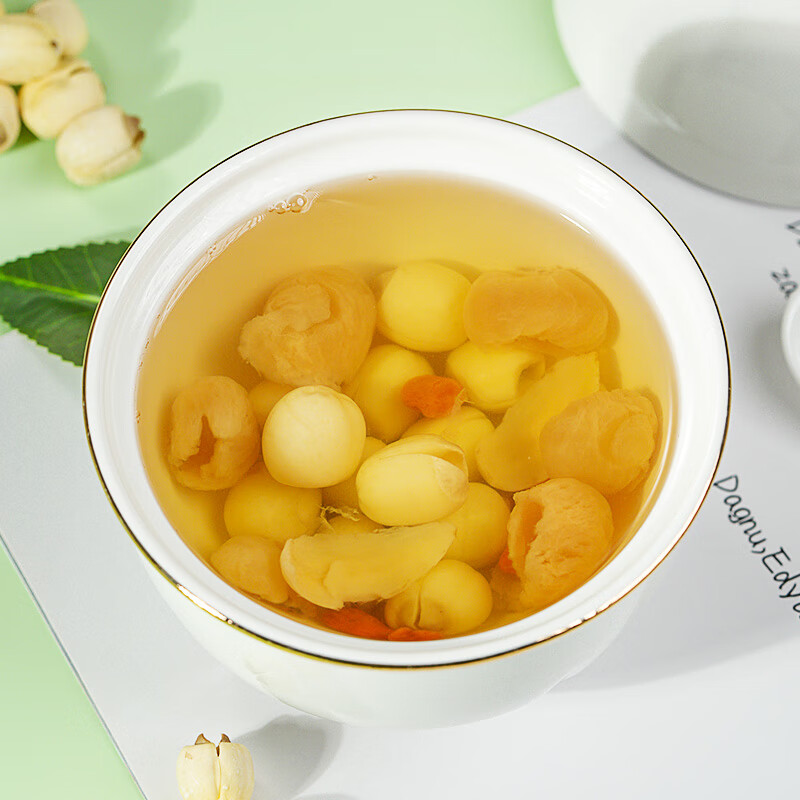 绿帝莲子粒大饱满自然莲香粉糯爽口大小均匀通心通透久煮不散230g高清大图