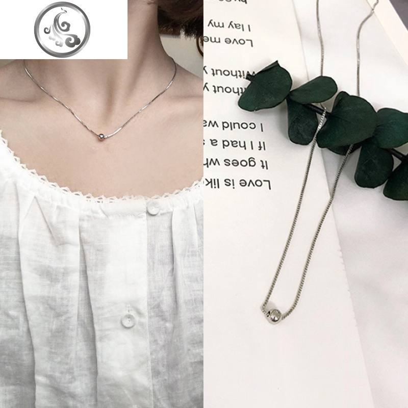 人鱼泪水滴吊坠项链网红气质韩国chic简约学生ins冷淡风锁骨链女 圆豆豆