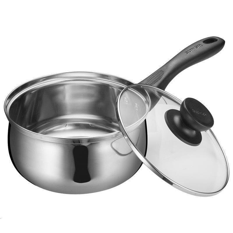 苏泊尔(SUPOR)小红圈示温多用途ST18H1时尚304不锈钢汤锅奶锅炖煮锅18cm电磁炉通用图片