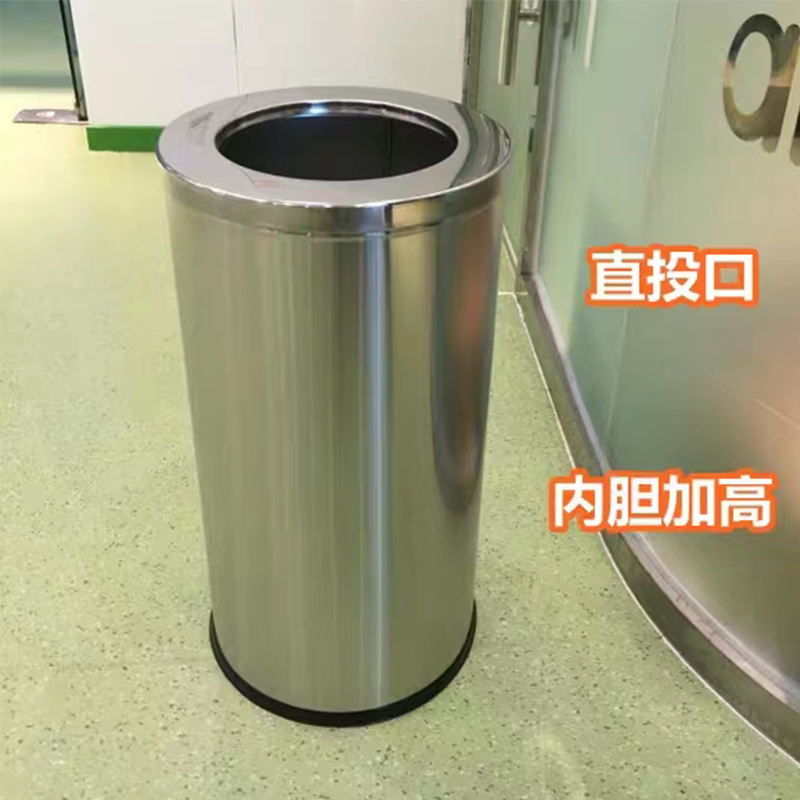 凤凰泾不锈钢垃圾桶烟蒂柱灭烟桶带烟灰缸室外电梯口立式中号港氏桶