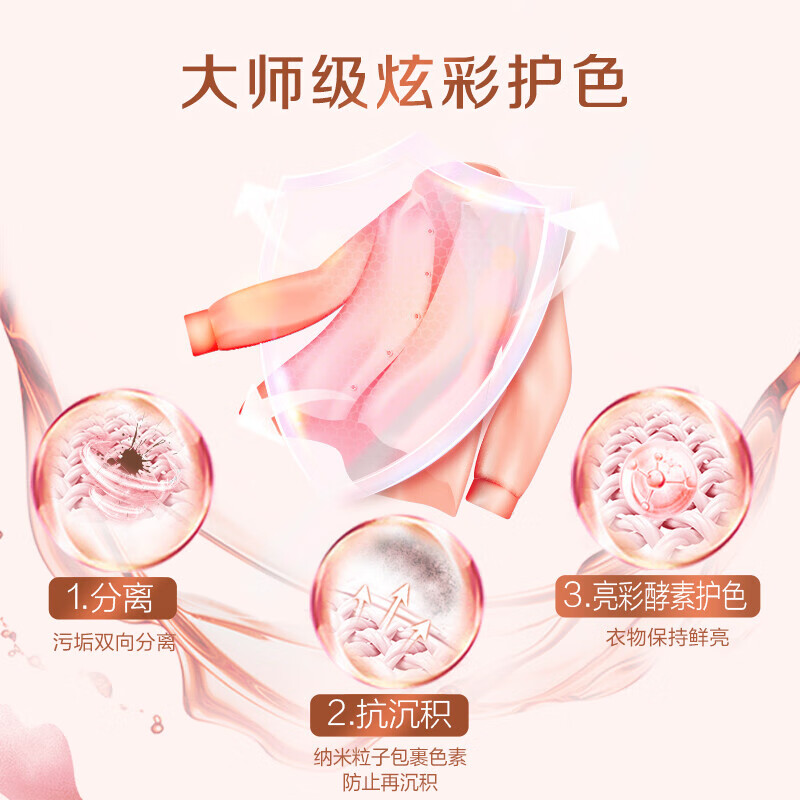 立白大师香氛洗衣粉5.2斤超大袋护色防串色护衣留香高清大图