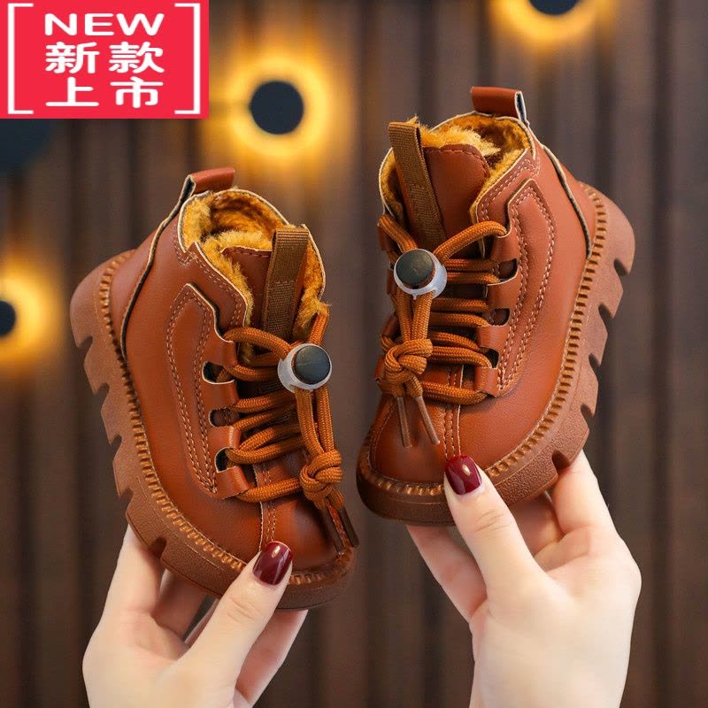 可莉允儿童大棉鞋子男童女童冬鞋短靴加绒加厚宝宝马丁靴子幼童鞋雪地靴图片
