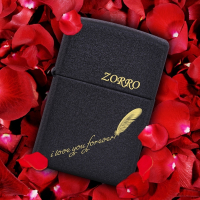 佐罗(ZORRO)黑砂磨砂煤油打火机老式个性定制刻字广告diy男礼物 抖音