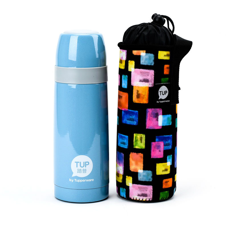特百惠(Tupperware)不锈钢真空保温杯便携男女士水杯 350ML 月光蓝
