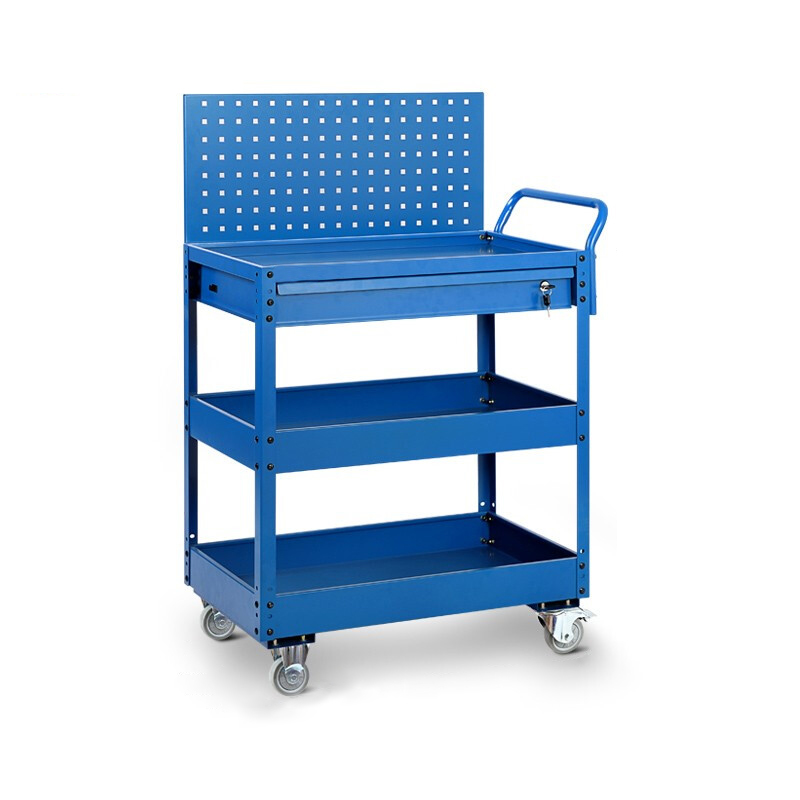 尔迈 工具车维修车间移动手推车多功能零件车 1抽屉 背挂板高清大图