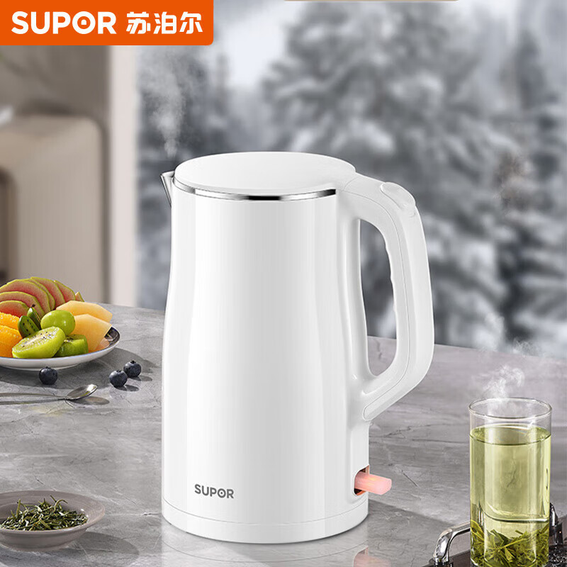 苏泊尔(SUPOR)家用不锈钢自动断电大容量烧水壶 1.7L SW-17S01J