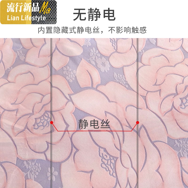 牛奶珊瑚6D花绒瑚珊四件套绒面双面加绒法莱绒加厚冬季床品套件 三维工匠高清大图