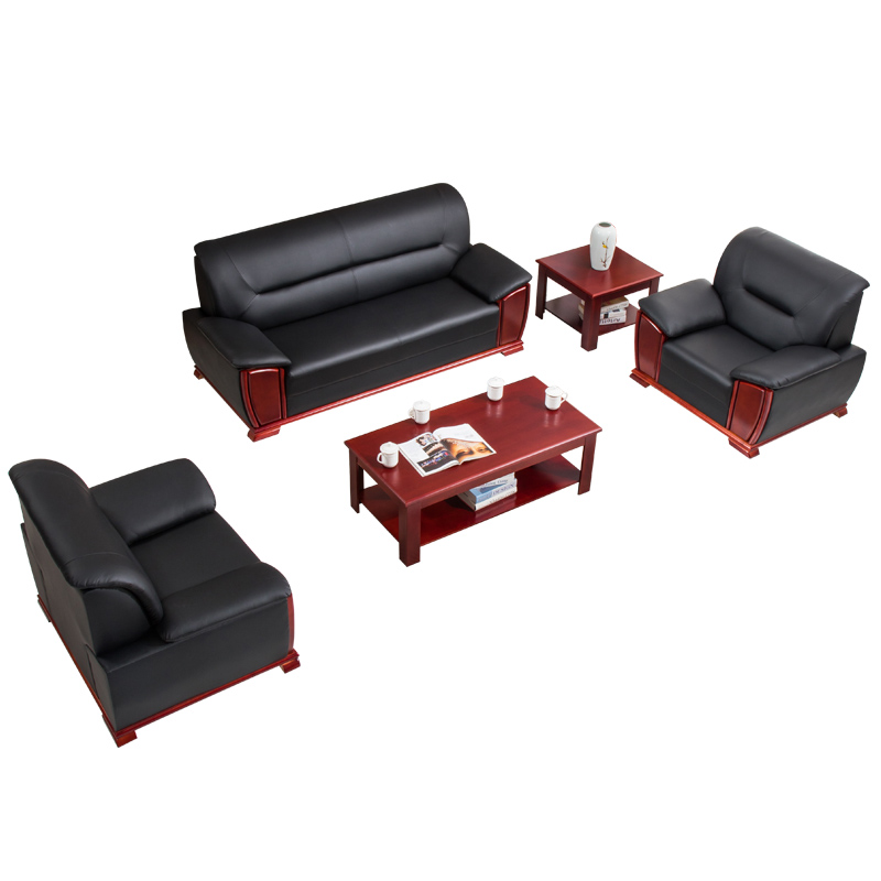 三金鑫 办公家具办公沙发会客接待商务洽谈中式沙发商务传统办公沙发高清大图