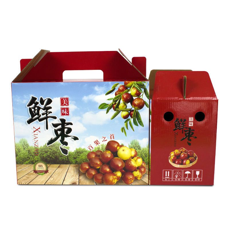 斤10斤装鲜枣礼盒包装箱蜜枣红枣脆枣包装盒纸箱水果箱|鲜枣绿色大号6-10斤
