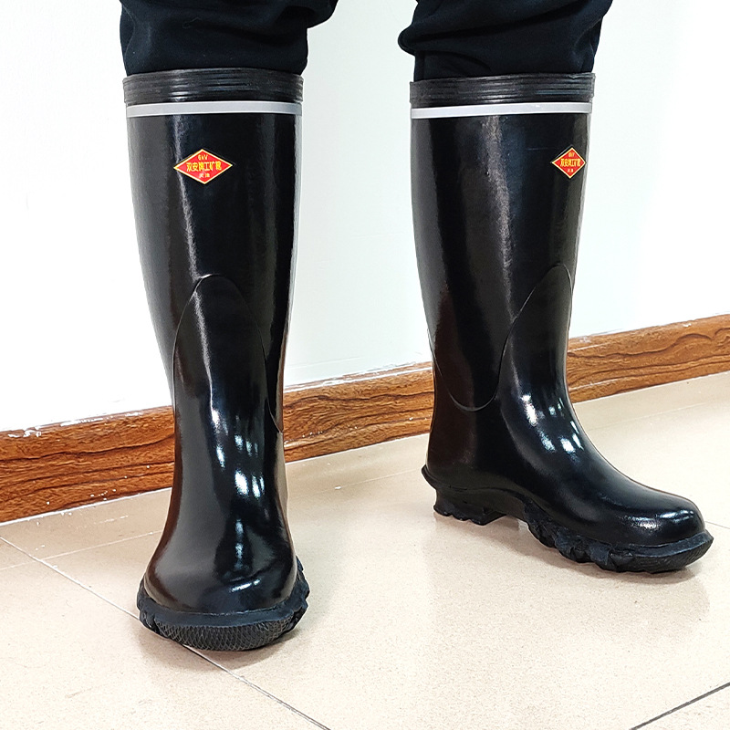 三连环 双安长筒6KV电绝缘靴反光条 矿用防电雨靴高耐磨防滑鞋高清大图