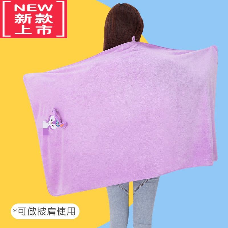 可莉允[星星兔浴巾两件套]儿童浴巾超柔珊瑚绒吸水宝宝洗澡大毛巾毯被图片
