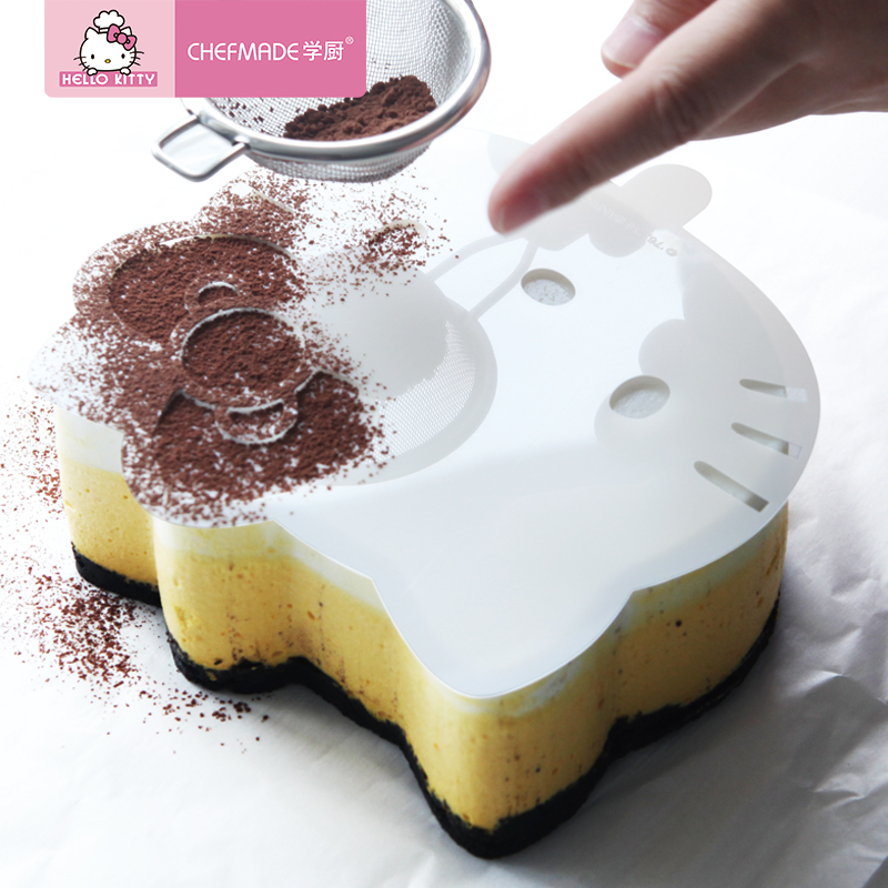 学厨厨房工具 HELLO KITTY(凯蒂猫)正版授权 烘焙模具蛋糕模具8寸慕斯圈蛋糕模三件套 KT7033