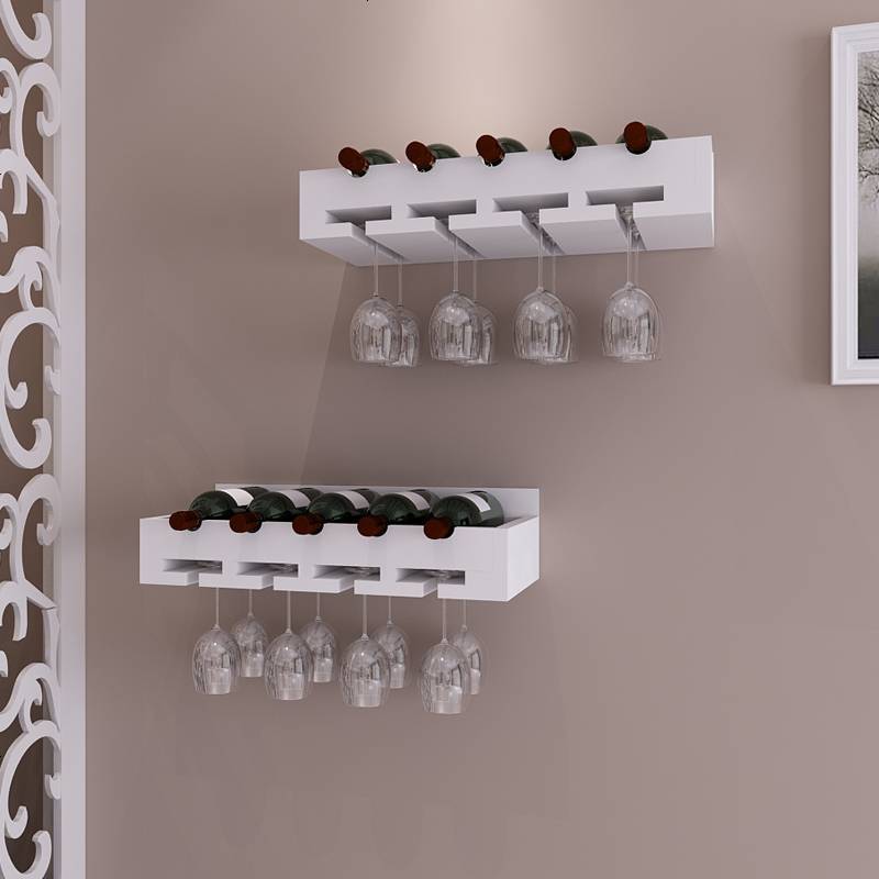 特价北欧实木红酒架创意红酒杯架装饰架杯子架壁挂搁板酒柜