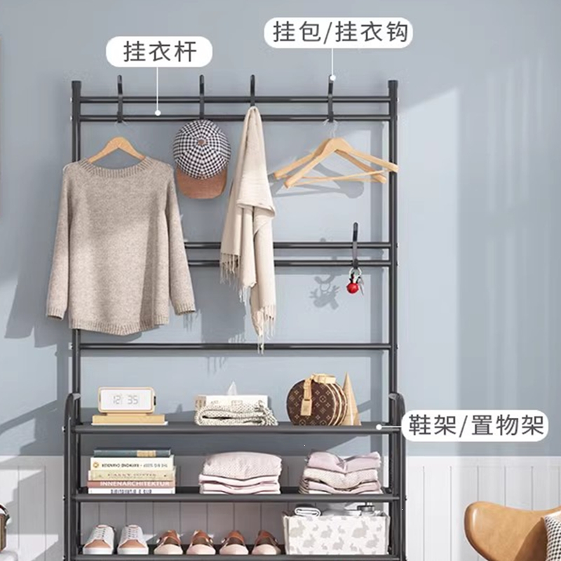 棠溪塘简易鞋架门口家用一体式宿舍防尘多层衣帽架鞋柜收纳