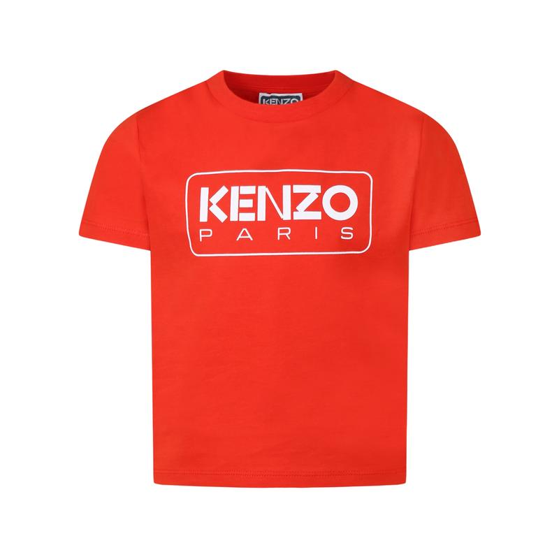高田贤三(Kenzo)女孩运动短袖T恤棉质圆领直下摆百搭休闲套头衫