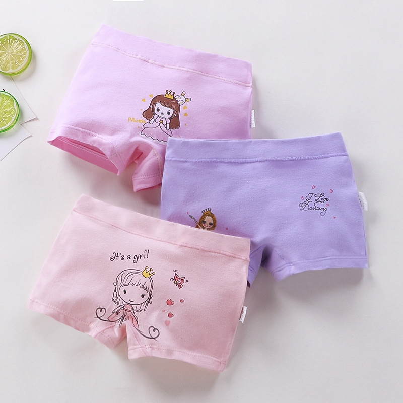 儿童内裤全棉女童内裤纯棉智扣平角小女孩四角学生中大童卡通女童裤