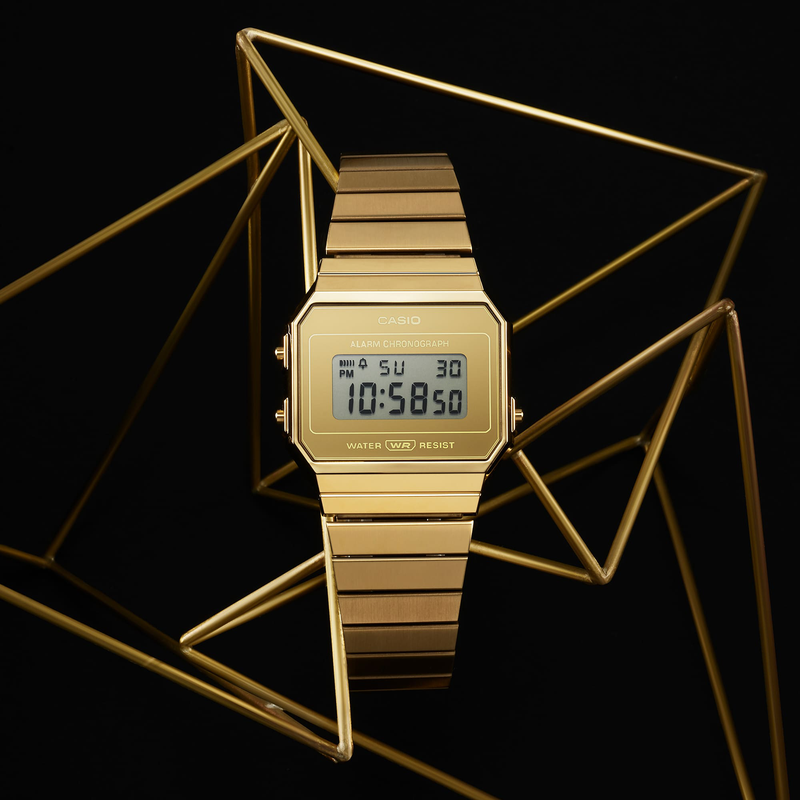 卡西欧(CASIO)纯色表盘石英表男表简约商务防水防震运动手表金属表带商务男款