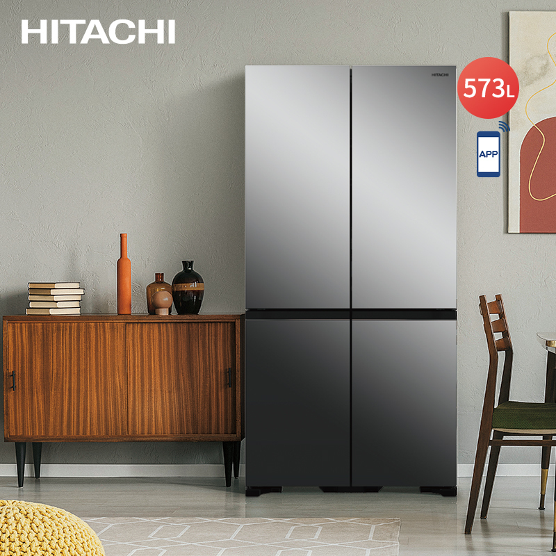 日立 HITACHI 573L玻璃镜面魔术变温自动制冰分冷无霜变频高端电冰箱 R-FBF570KXC(MIR)