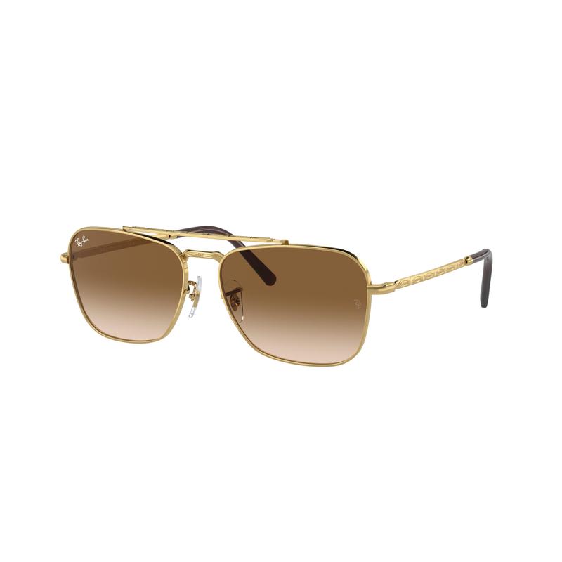 RayBan雷朋新品RB3636飞行员款金色金属方形太阳镜轻便舒适 001/51_Gold_/_Light_Brown_Lens