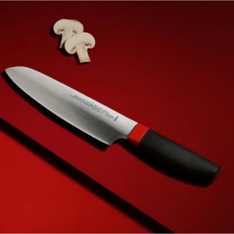 双立人ZW-K308/54380-006-722具6件套(红黑) 中片刀,多用刀,砍刀,精工刀,蔬果刀,刀架高清大图