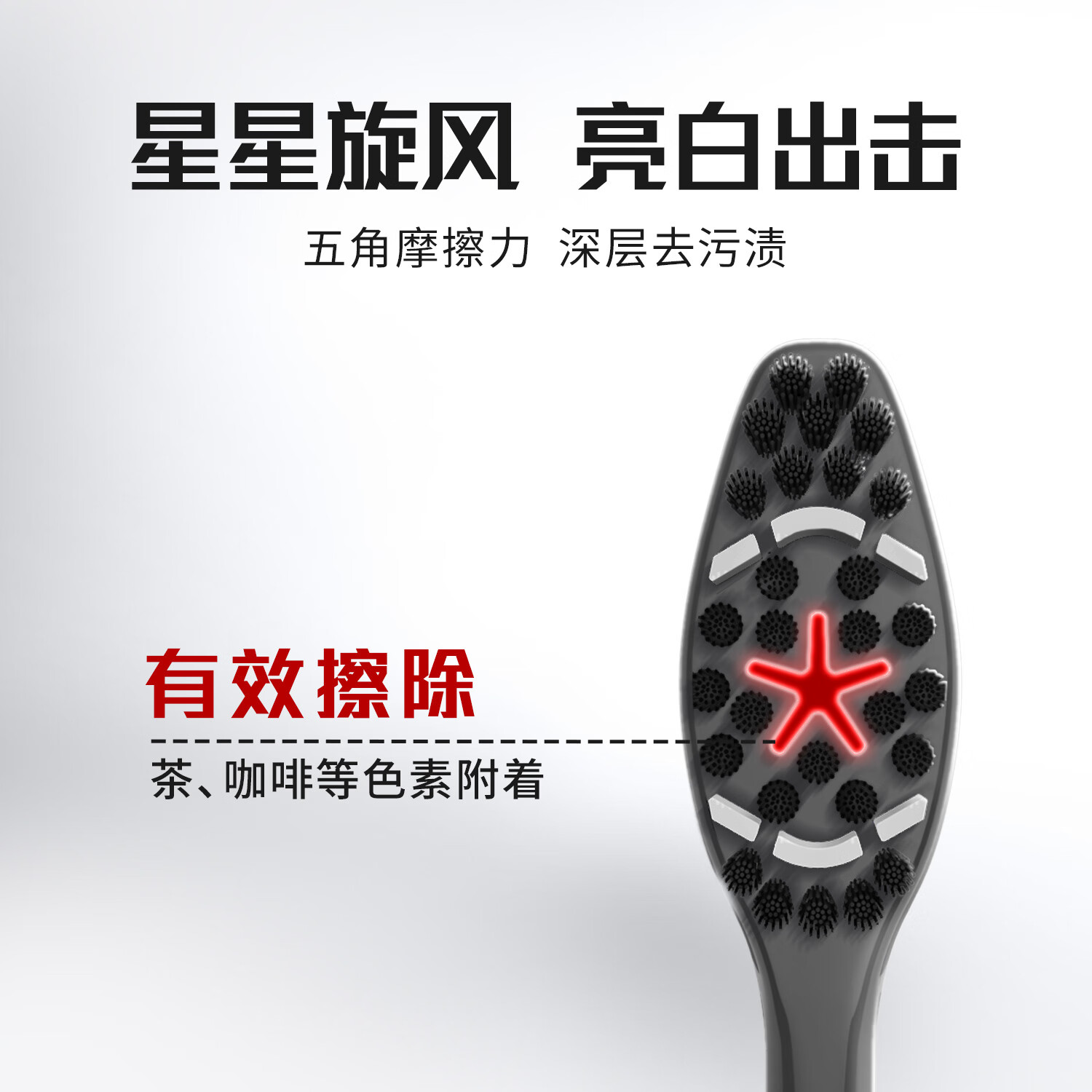 高露洁(Colgate) 牙刷牙刷男士 去牙渍亮白牙齿清洁烟渍茶渍成人软毛含炭刷丝 4 支高清大图