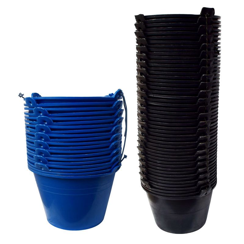 2个加厚胶桶黑色带提手水泥桶灰桶泥桶牛筋沙桶工地建筑装修泥浆桶