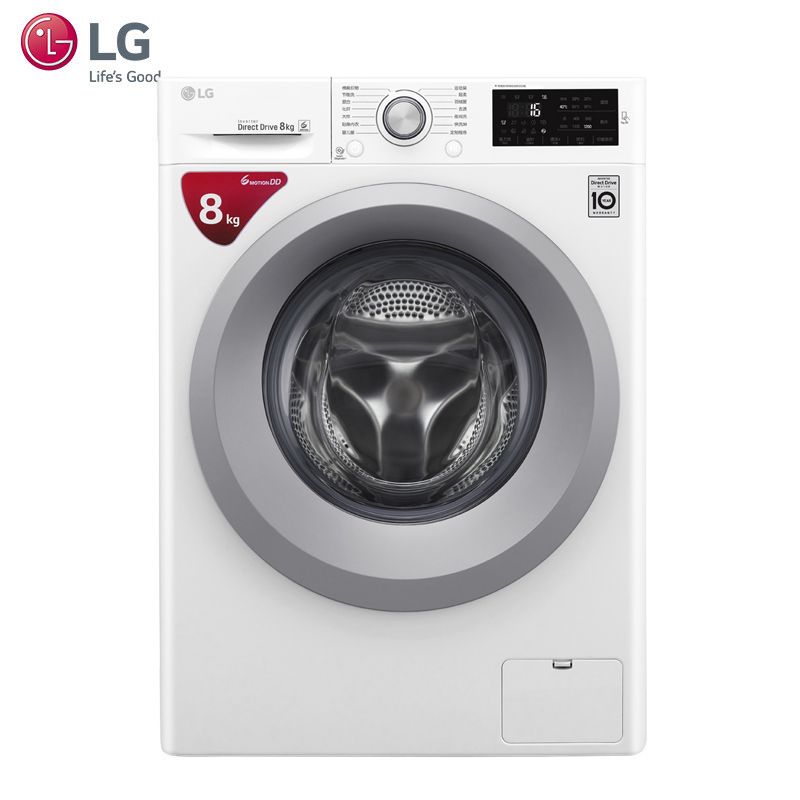 LG洗衣机WD-N51TNG21 8公斤DD变频电机 滚筒 6种智能手洗 中途加衣 智能诊断 95°煮洗 洁桶洗高清大图