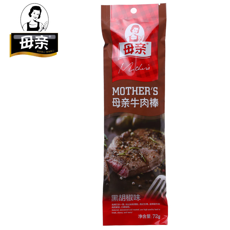 母亲牌牛肉粒72g袋黑胡椒味休闲零食小吃07216参数