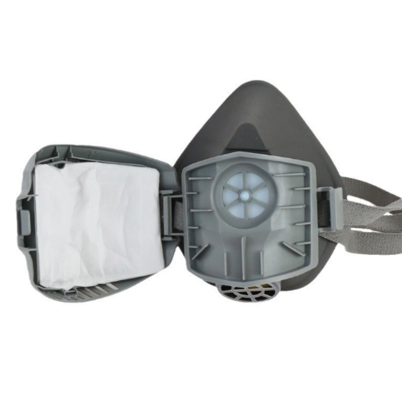 普达8012X橡胶防尘面罩自吸过滤式防颗粒物呼吸器可更换滤棉 加100片KN95滤棉高清大图