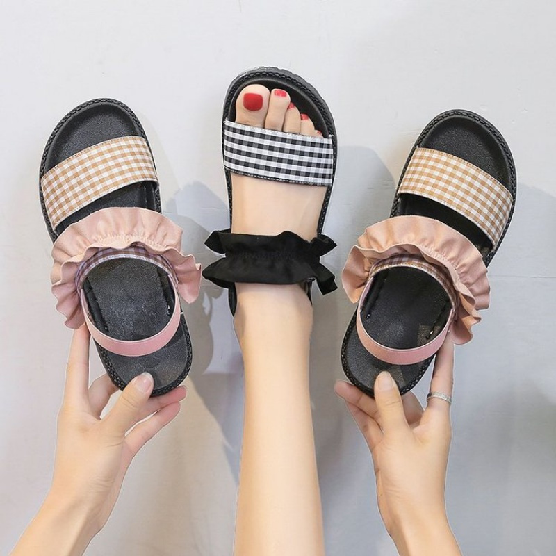 枫述女童大码凉鞋2021新款时尚韩版公主鞋女中大童学生平底沙滩鞋