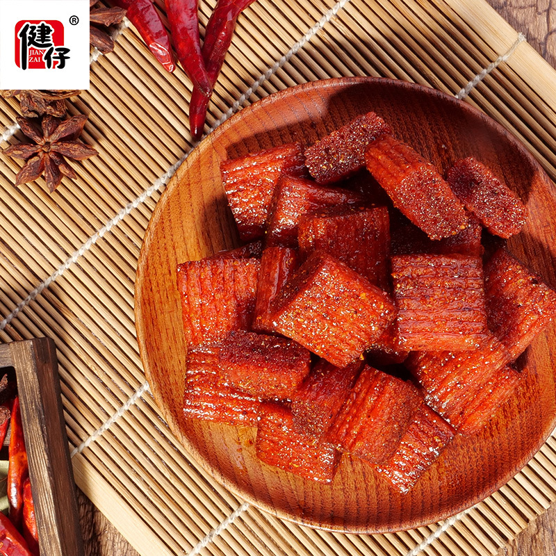 苏宁宜品 健仔素大刀肉麻辣小零食辣条8090后回忆350g*4箱