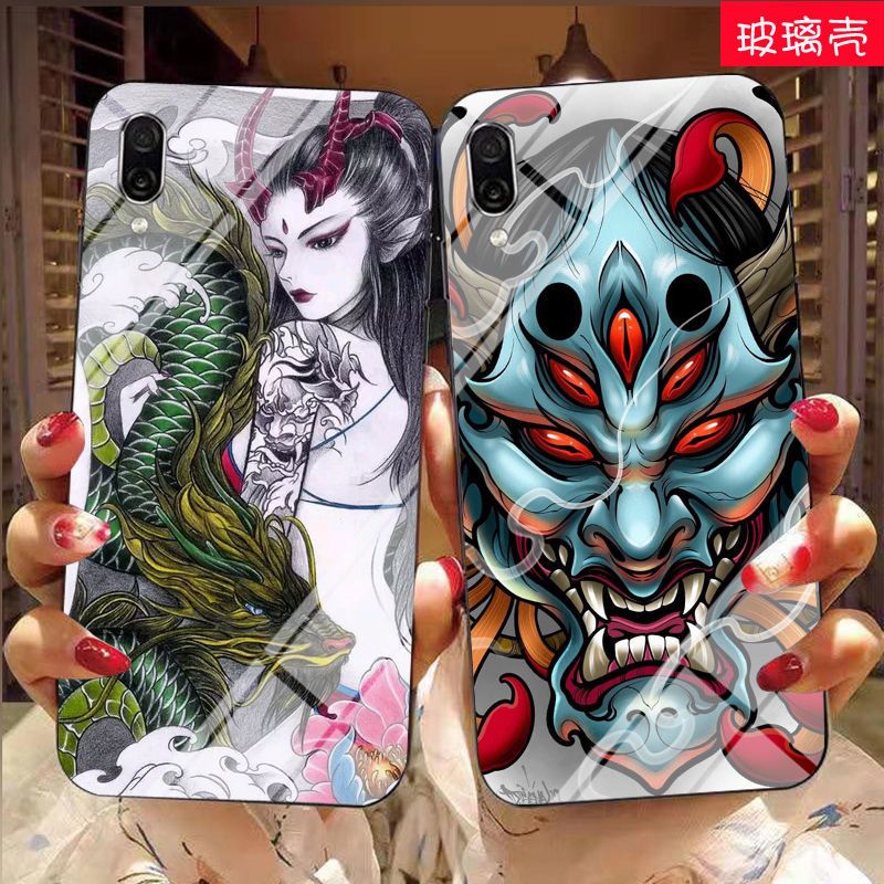 般若iPhone11玻璃手机壳苹果7/XR/12/6p/X善恶8plus纹身个性xsmax 般若45 磨砂软壳(型号发给