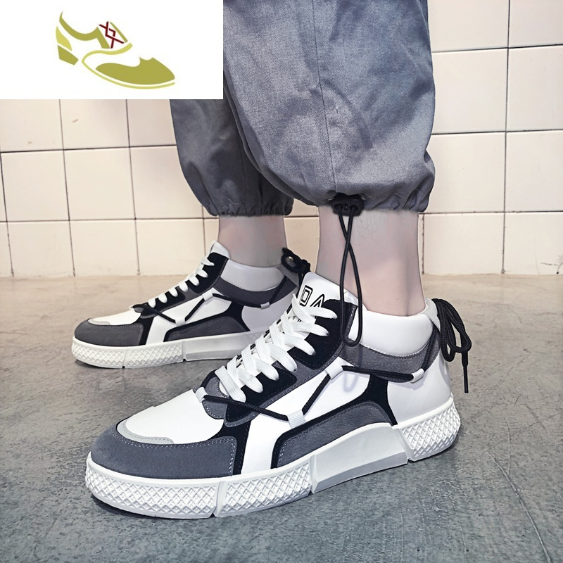 喻娄品牌鞋子2019新款秋季男士运动休闲板鞋韩版潮流百搭学生帆布高帮