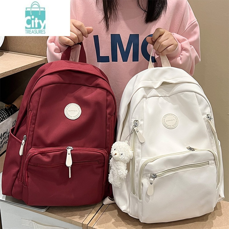 bangdou简约ins潮牌百搭书包女设计感小众高中学生初中生韩版双肩包