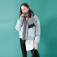 初语羽绒服女秋冬新款短款夹克宽松棒球领面包服外套潮常