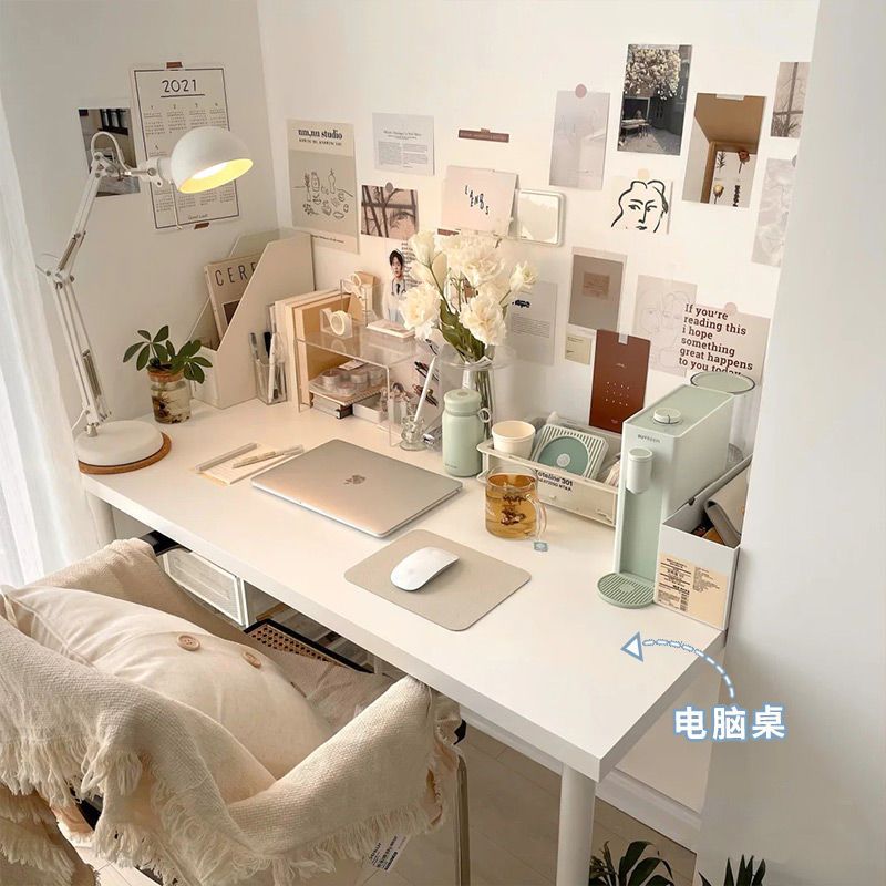 书桌学生卧室少女房间桌子简约同款长方形电脑桌现代家用ins