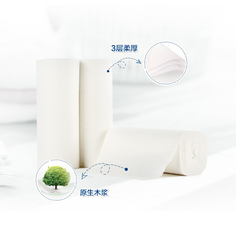 心相印卷纸100g*20卷卫生纸家用无芯卷筒纸实惠家庭装学生宿舍用厕纸