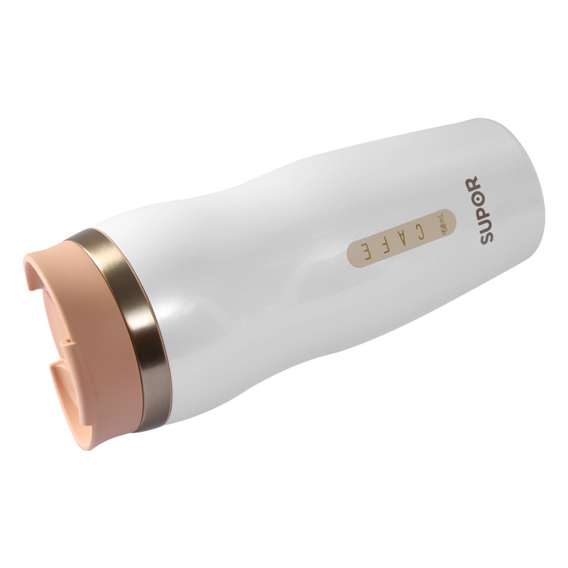 苏泊尔(SUPOR)304不锈钢真空保温杯男女款情侣杯 办公室咖啡杯车载家用隔热杯泡茶 KC45BE1晨曦白 450毫升高清大图