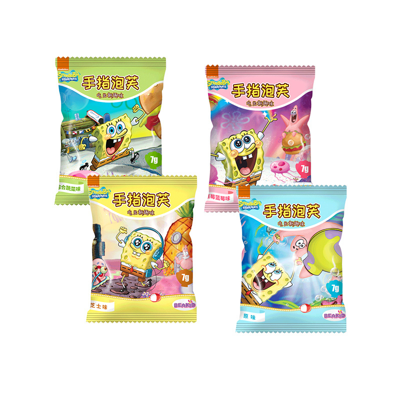 beakid 美国海绵宝宝不添加蔗糖不添加盐儿童零食手指泡芙 四口味组合装 42g*4