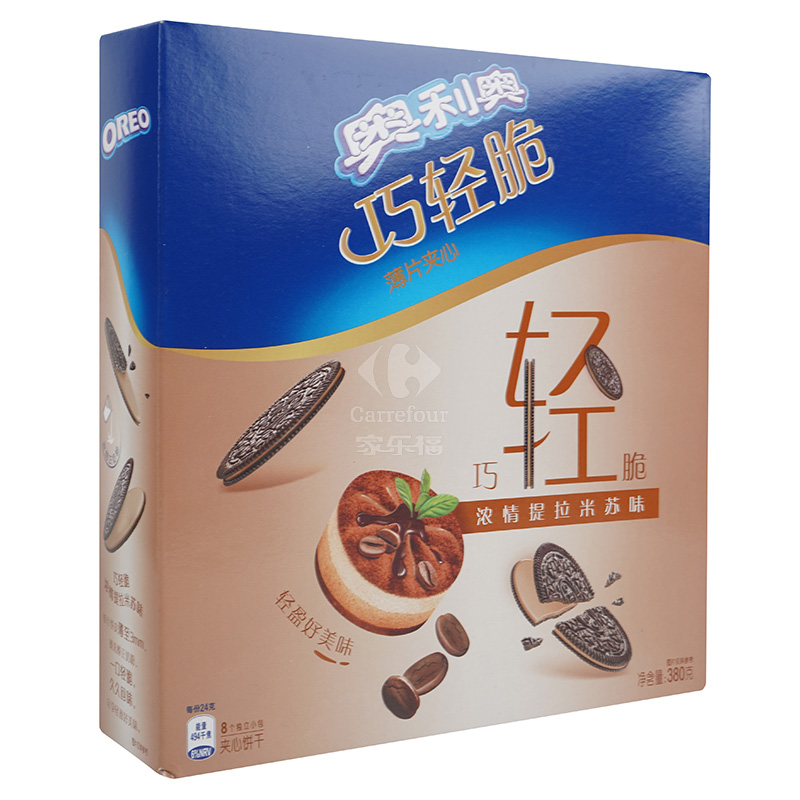 奥利奥(OREO) 夹心饼干 零食 巧轻脆薄片浓情提拉米苏味380g